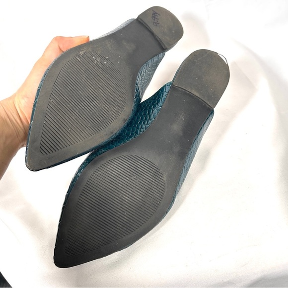 Steve Madden Forever Croc Chain Mule Loafers Teal Faux Leather Size 9.5 - Picture 7 of 11